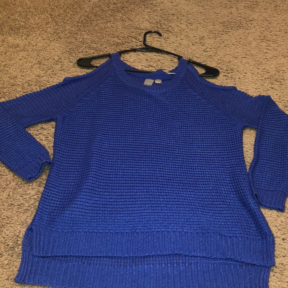 Blue knitted sweater